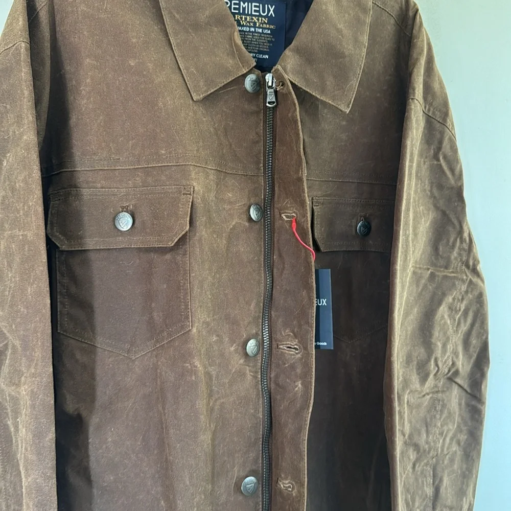 CREAMEAUX Waxed Leather Jacket